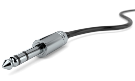 Stereo cable isolated on white background. 3d illustration