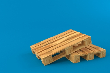 Two palettes isolated on blue background. 3d illustrationの写真素材