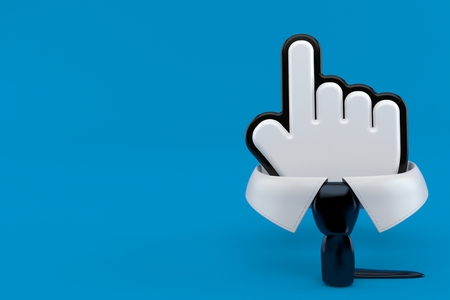 Business collar with cursor isolated on blue background. 3d illustrationの写真素材