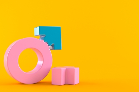 Sex change concept isolated on orange background. 3d illustrationの写真素材