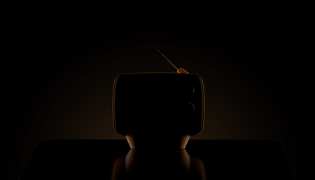 Old TV on black background. 3d illustrationの写真素材