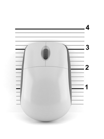Computer mouse with mugshot isolated on white background. 3d illustration