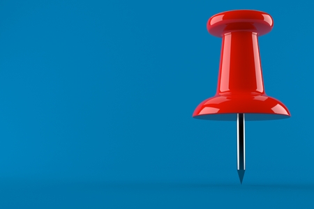 Thumbtack isolated on blue background. 3d illustrationの写真素材