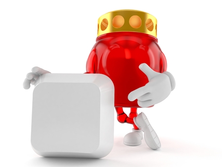 Grave light character ith blank computer key isolated on white background. 3d illustrationの写真素材