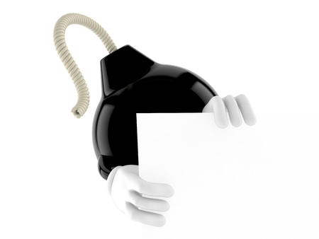 Bomb character isolated on white background. 3d illustrationの写真素材