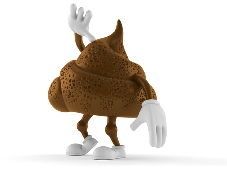 Poop character looking up isolated on white background. 3d illustrationの写真素材