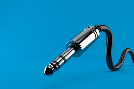 Stereo cable isolated on blue background. 3d illustration