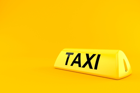 Taxi light isolated on orange background. 3d illustrationの写真素材