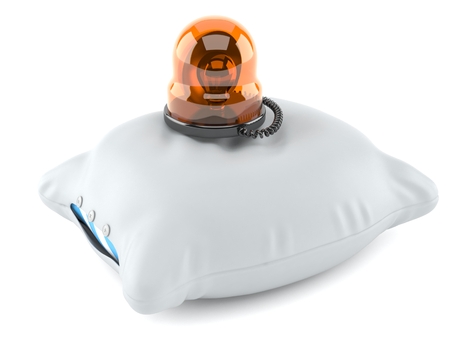 Pillow with siren isolated on white background. 3d illustrationの写真素材