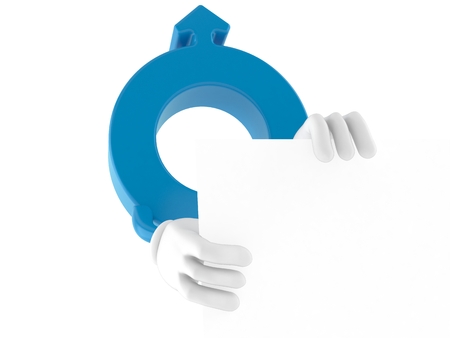 Male gender symbol character isolated on white background. 3d illustrationの写真素材