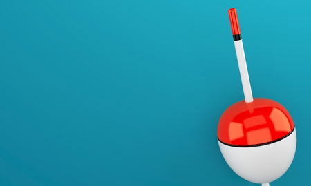 Fishing float isolated on blue background. 3d illustration