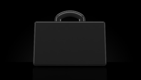 Briefcase on black background. 3d illustrationの写真素材