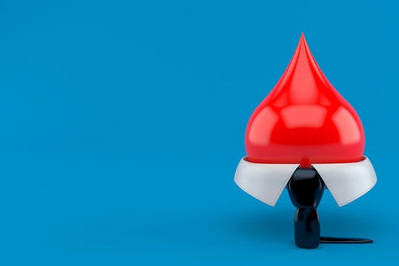 Business collar with blood drop isolated on blue background. 3d illustrationの写真素材