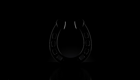 Horseshoe on black background. 3d illustrationの写真素材