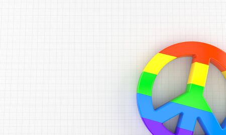 Peace symbol on sheet of paper. 3d illustrationの写真素材