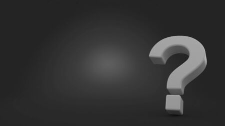 Question mark on gray background. 3d illustrationの写真素材