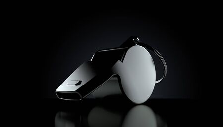 Whistle on black background. 3d illustrationの写真素材