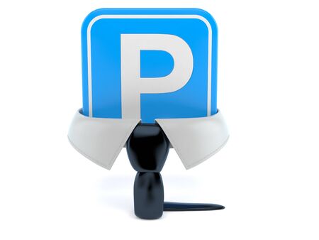 Parking symbol isolated on white background. 3d illustrationの写真素材