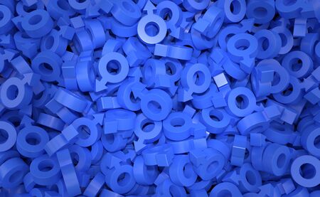 Stack of male gender symbol. 3d illustrationの写真素材