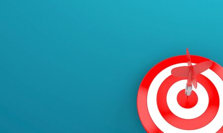 Bull's eye on blue background. 3d illustrationの写真素材