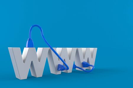 WWW concept isolated on blue background. 3d illustrationの写真素材