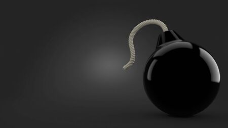Bomb on gray background. 3d illustrationの写真素材