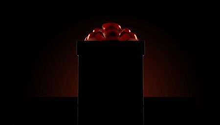 Gift box on black background. 3d illustration