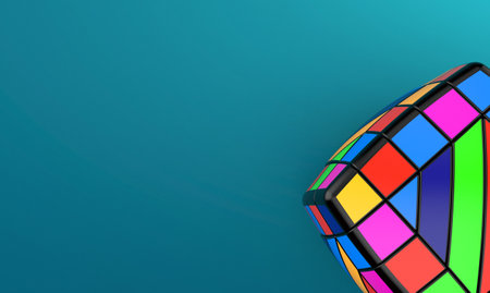 Toy puzzle on blue background. 3d illustration