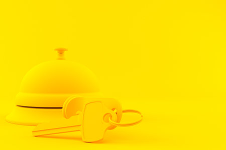 Hospitality background. 3d illustration in orange color. 3d illustration