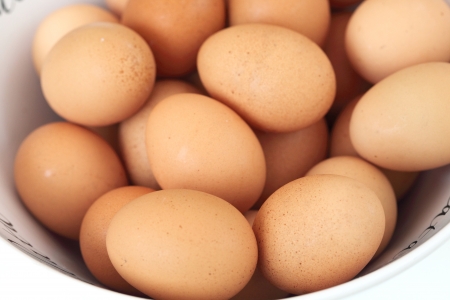Detail view on a brown eggs