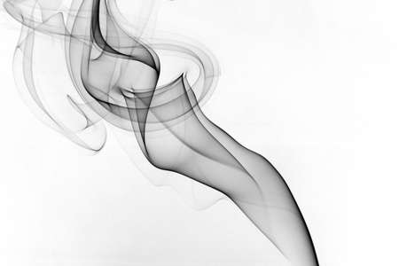 Black smoke on a white backgroundの写真素材