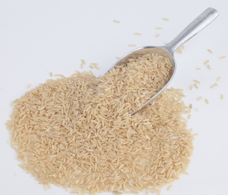 Photo of scoop of rice grainsの写真素材