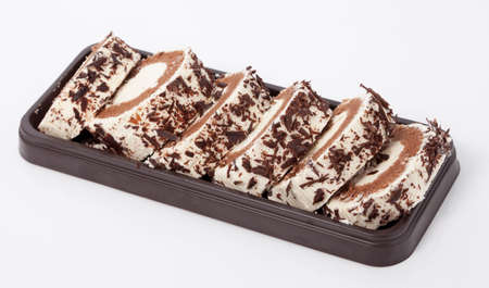 roll cake for dessert, simply and freshnessの写真素材