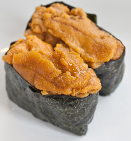 sea urchin eggs sushiの写真素材