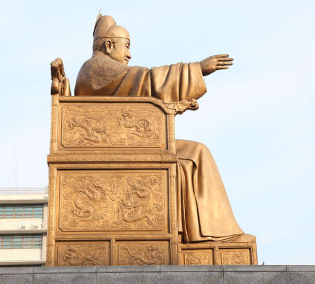 Statue of Sejong the Great, the king of South Koreaのeditorial素材