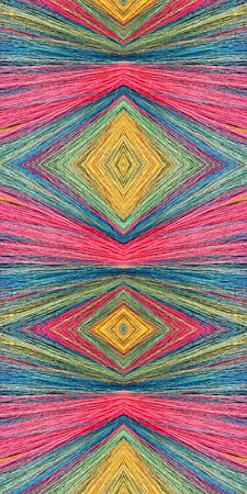 Composite tapestry of colourful broom hairs