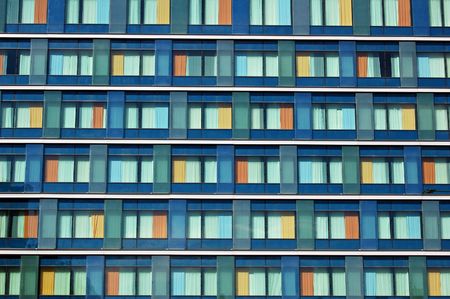 Apartment windows in Helsinkiの写真素材