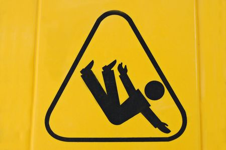Sign warning of slippery floorの写真素材