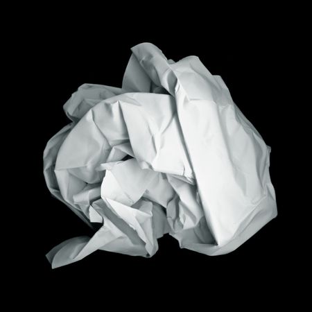 Isolated ball of paper with clipping path