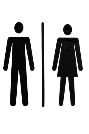 Man and woman symbol for public toilet with clipping pathの写真素材
