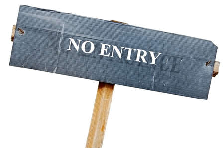 Untidy no entry sign with clipping pathの写真素材