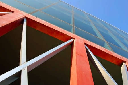 Side of a modern university building in Thailand