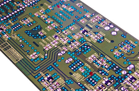 Close-up of a circuit board with clipping path
