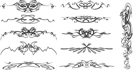 Collection of vector border scrollsのイラスト素材