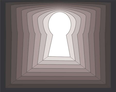 Vector design looking through a keyholeのイラスト素材