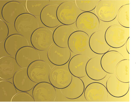 Vector background of generic gold coinsのイラスト素材