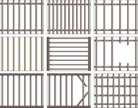 Various vector designs of prison bars and grillsのイラスト素材