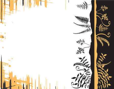 Vector design of plants on a cliff-faceのイラスト素材