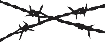 Vector design of two strands of barbed wireのイラスト素材