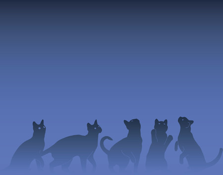 Vector background design of inquisitive catsのイラスト素材
